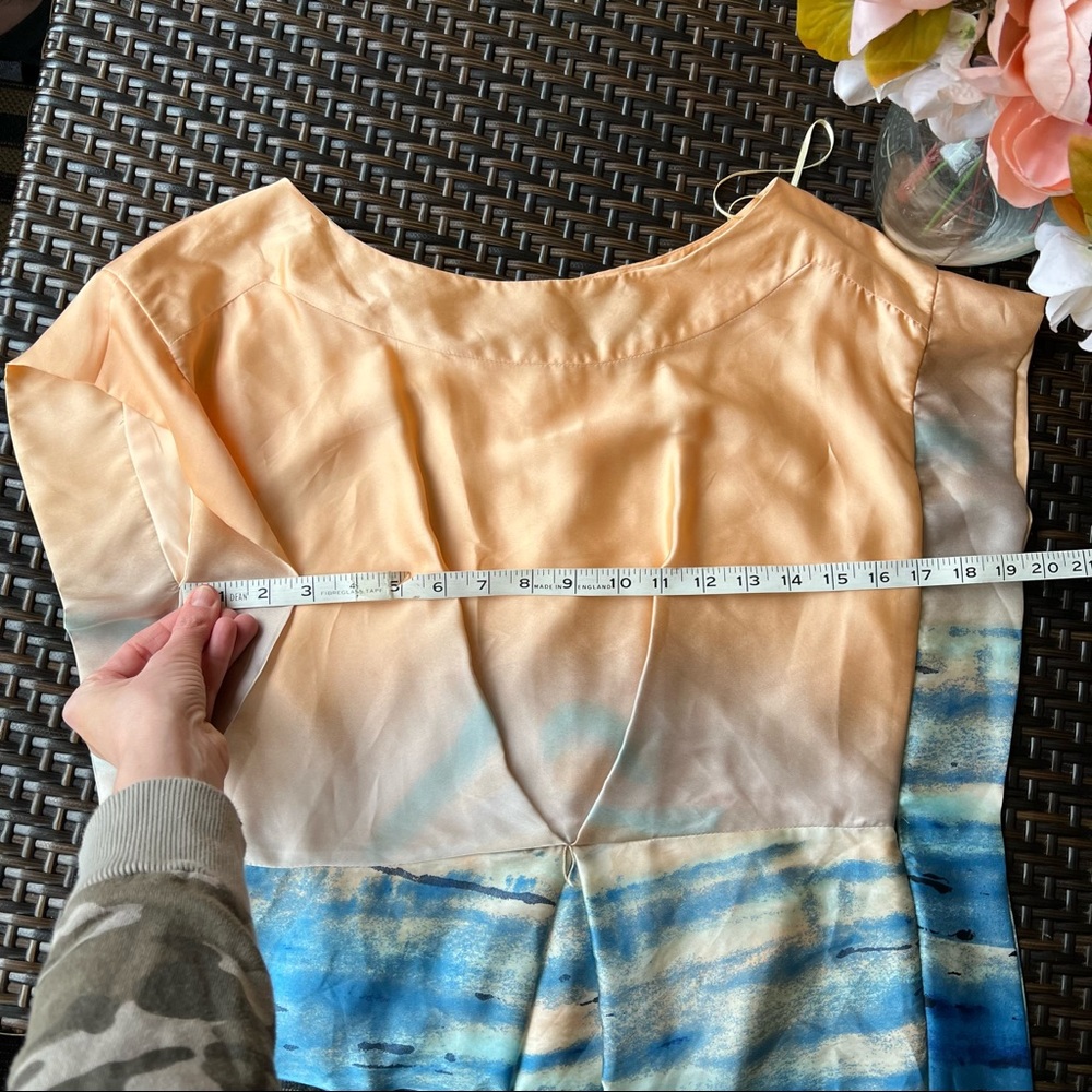 VINCE CAMUTO | Silk Peach Blue Ombré Dress - Picture 12 of 14